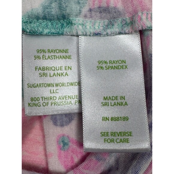 Lilly Pulitzer Tank Top Womens XXL Pink Green Floral Print Sleeveless Preppy - Picture 11 of 11